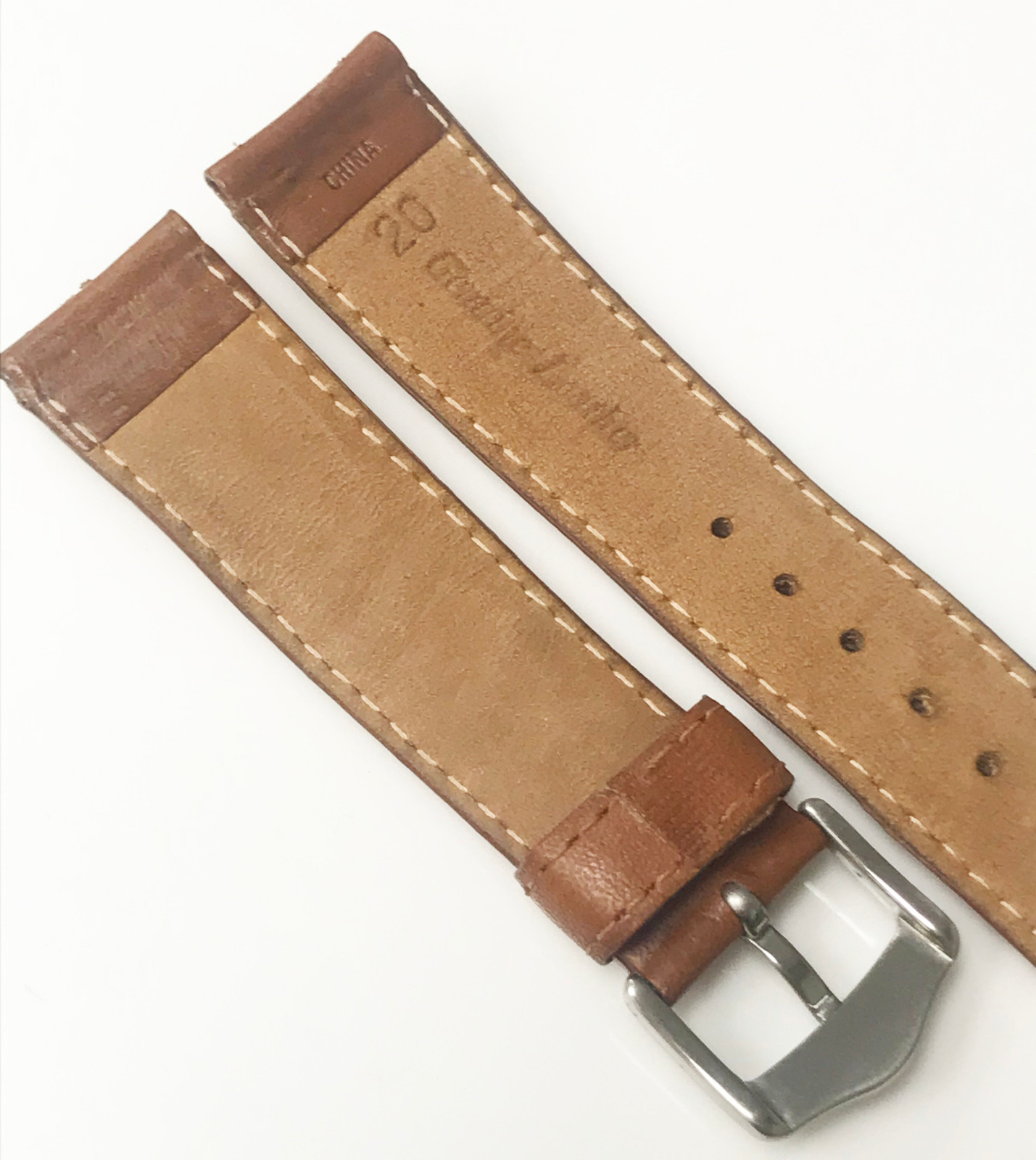 Generic Brand New Medium Brown Tone 20mm Genuine Leather Watch Band