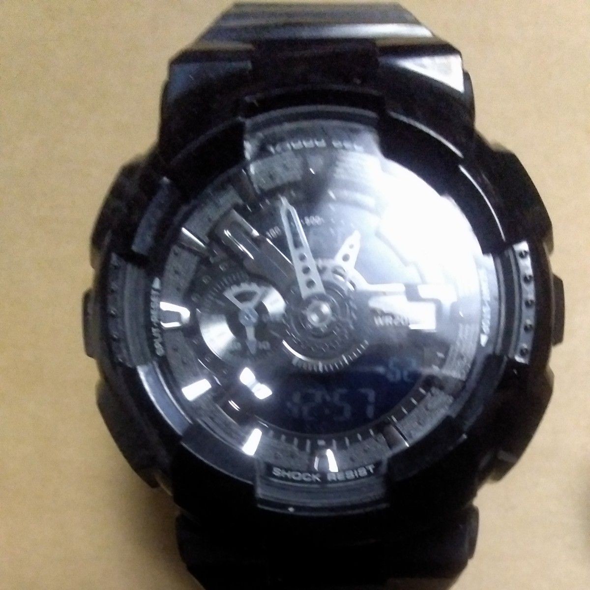 G SHOCK CASIO Black Watch G Shock BLACK GA 110GW Brown Rubber Band