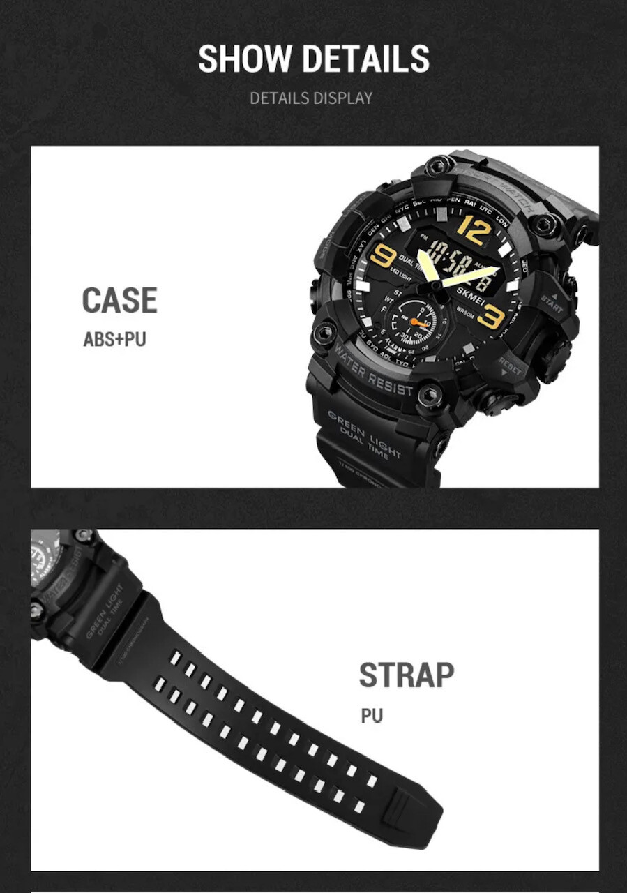 Men Large OVERSIZED Waterproof Digital Sports Military Tactical WRIST WATCH 54mm