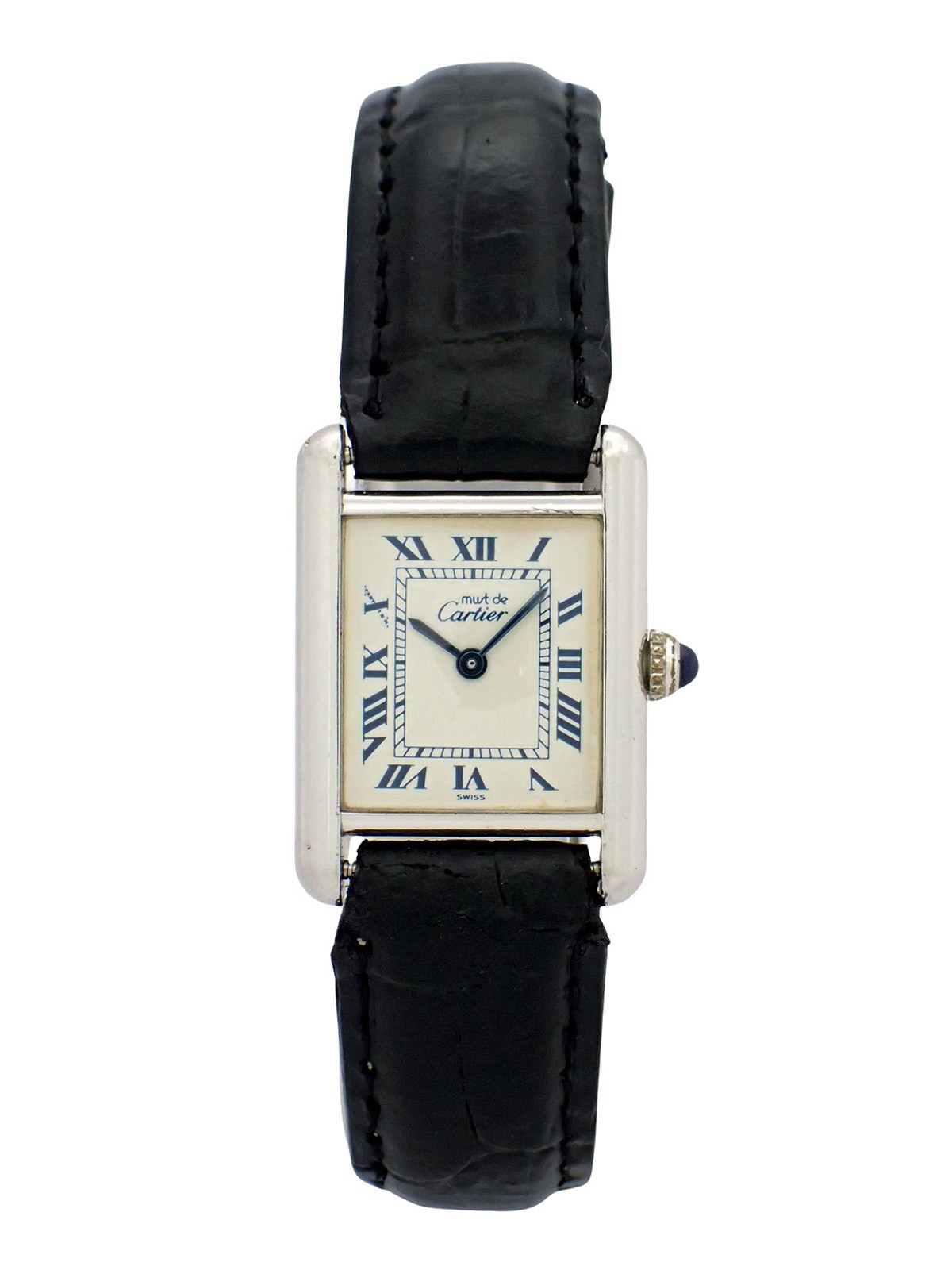 CARTIER Must de Cartier Tank Argent 925 SM Quartz Watch 1614 New Battery