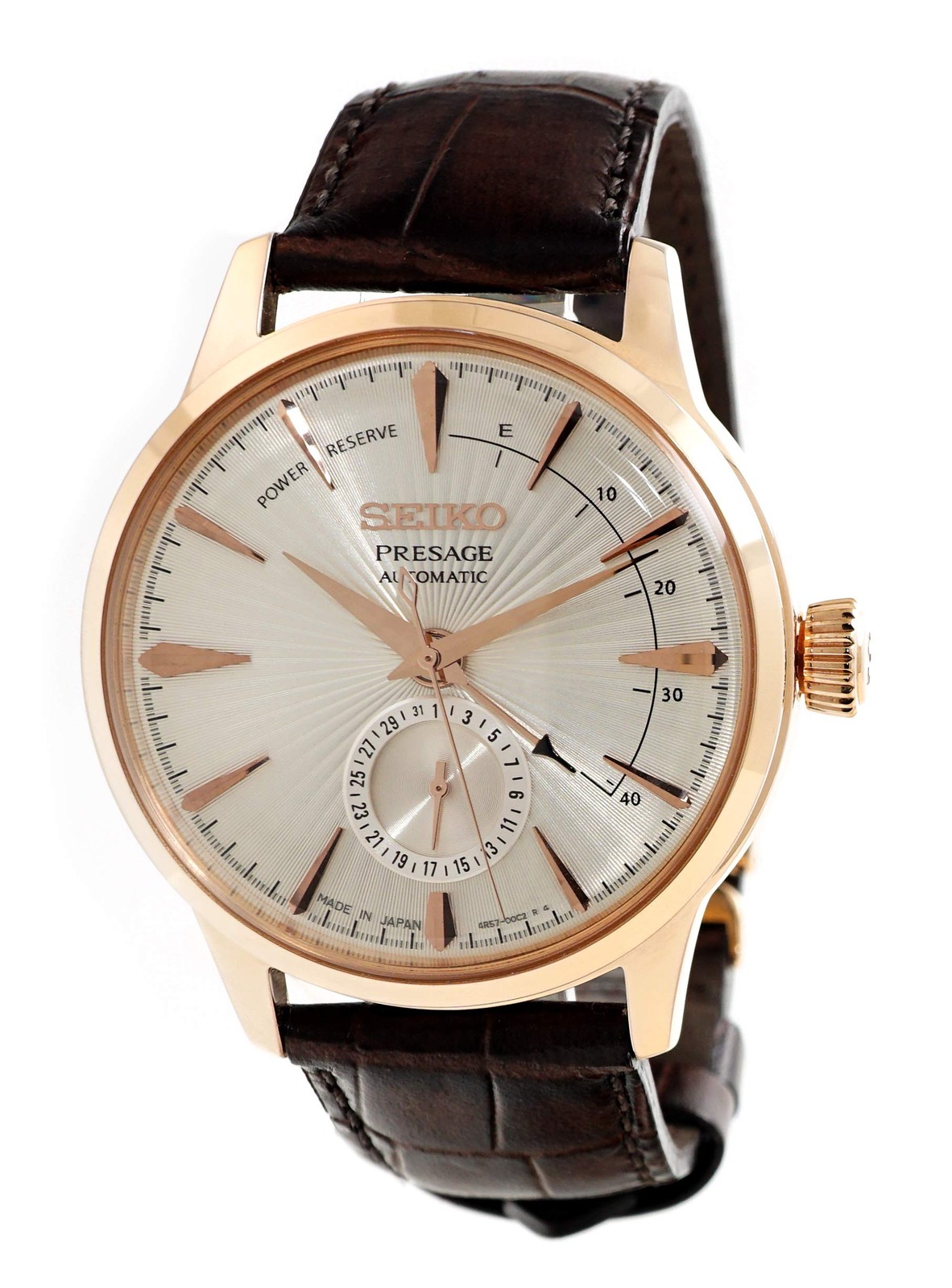 Seiko Men’s Analog Automatic Watch with Leather Strap and Rose Gold Bracelet (SS
