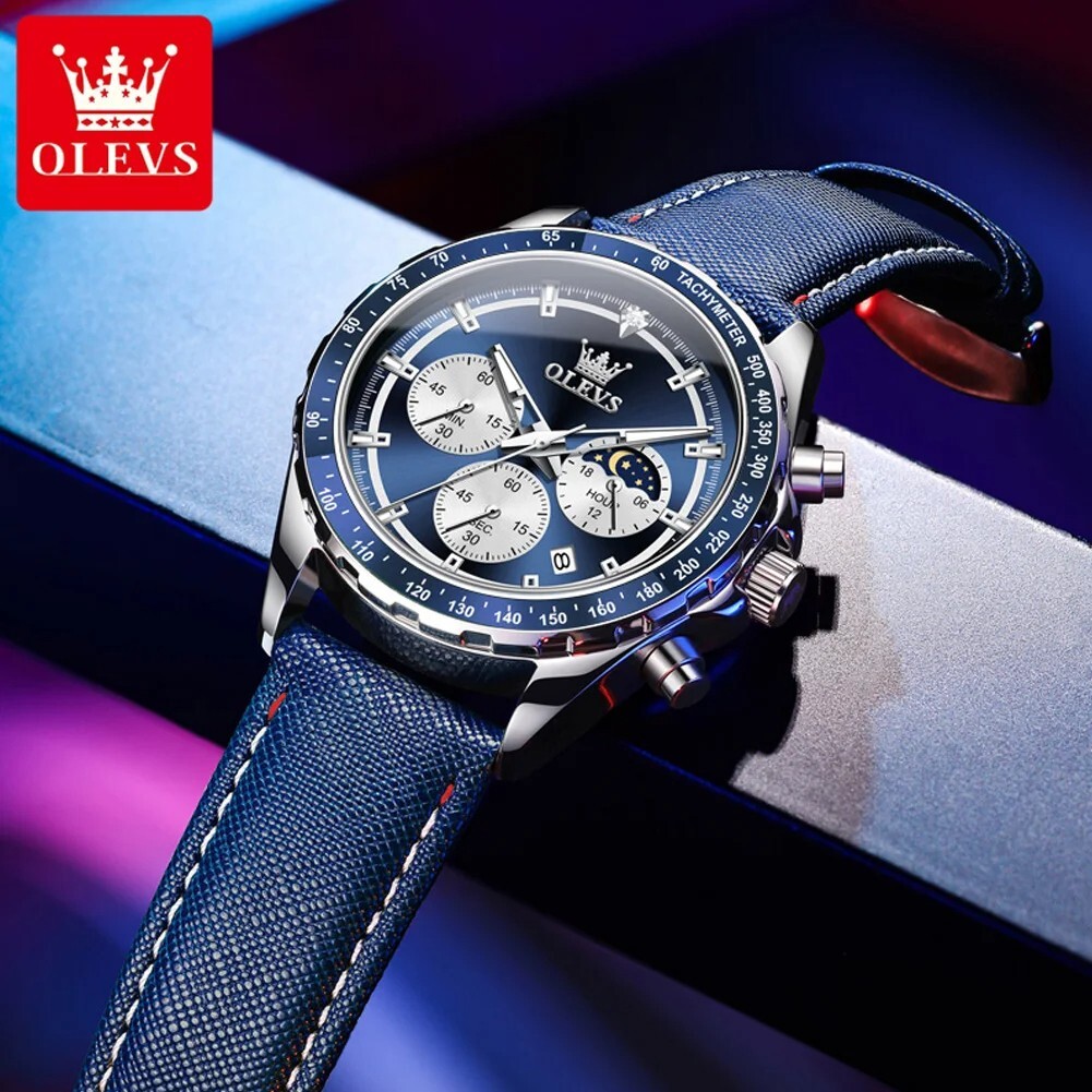 Waterproof Quartz OLEVS Watch Men’s Luxury Luminous Date Men Business Strap