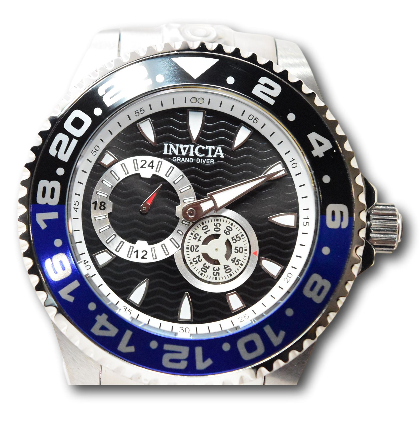 Invicta Grand Diver GMT Men’s 47mm Automatic Blue and Black SS Watch 47300