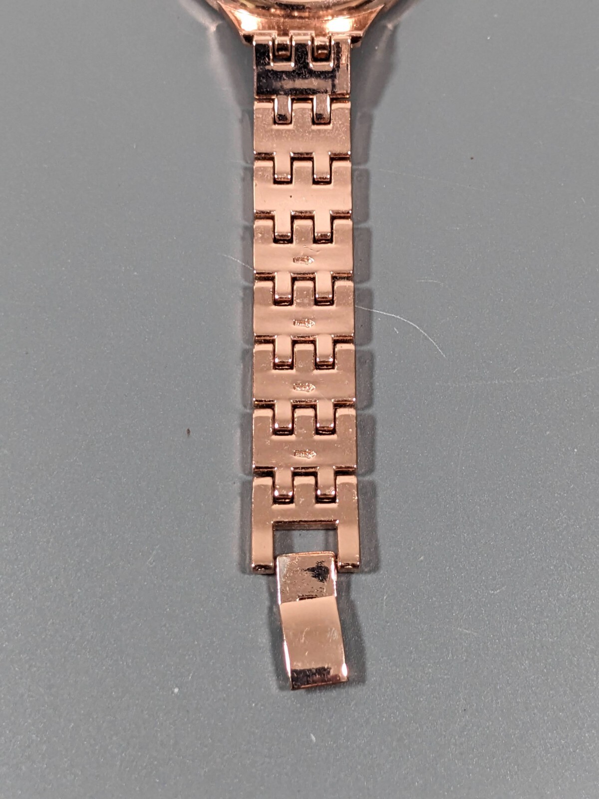 INC International Concepts Rose Gold Tone Panther Link MOP Crystal Accent Watch