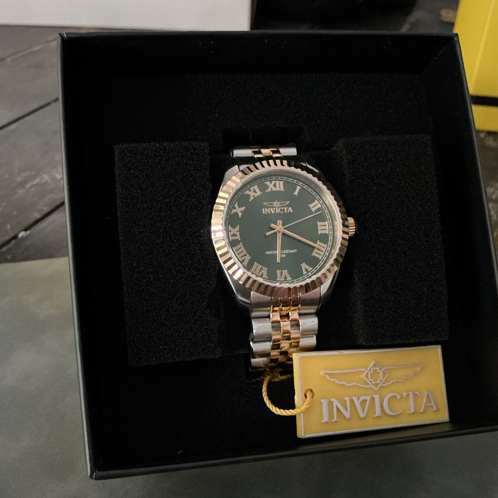 Invicta Specialty Windsor Women’s 36mm Quartz Green Dial Two-Tone Wristwatch NIB