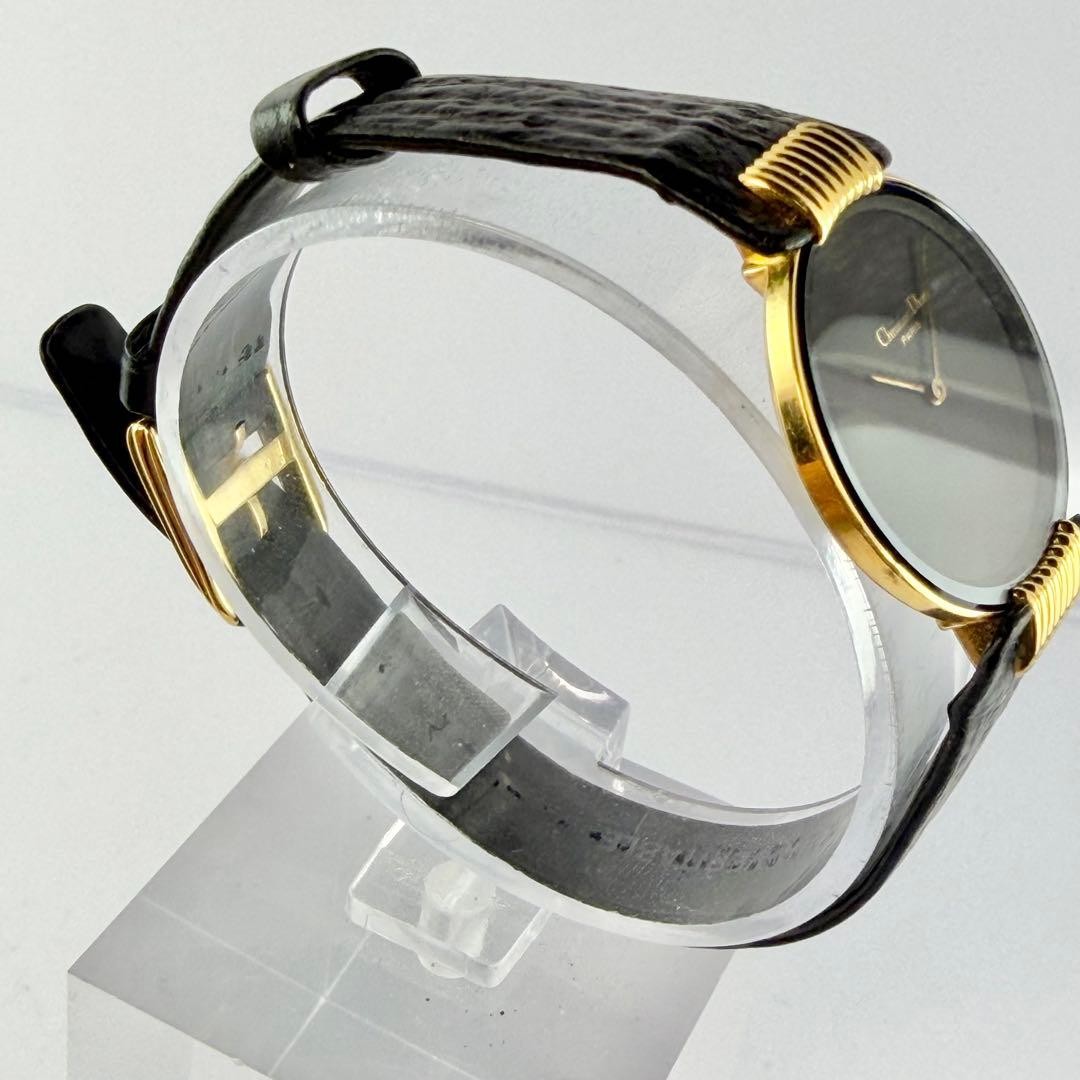 Dior Bagheera GP Black Dial 46.153 Quartz Watch Japan New Battery 073437