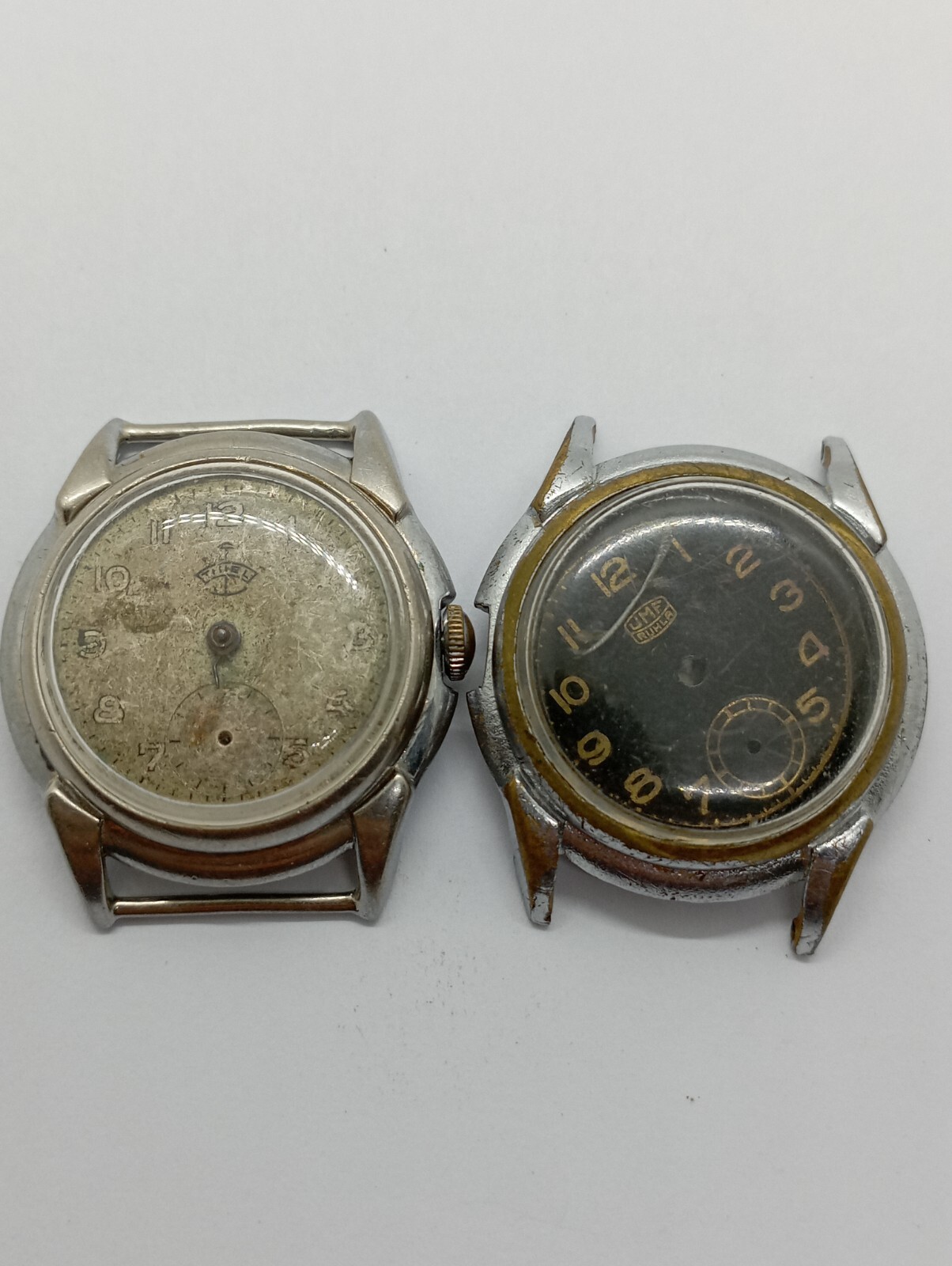 VINTAGE UMF Ruhla Thiel Cal. 2C Watch Germany Made WWII RARE CASE and Dial