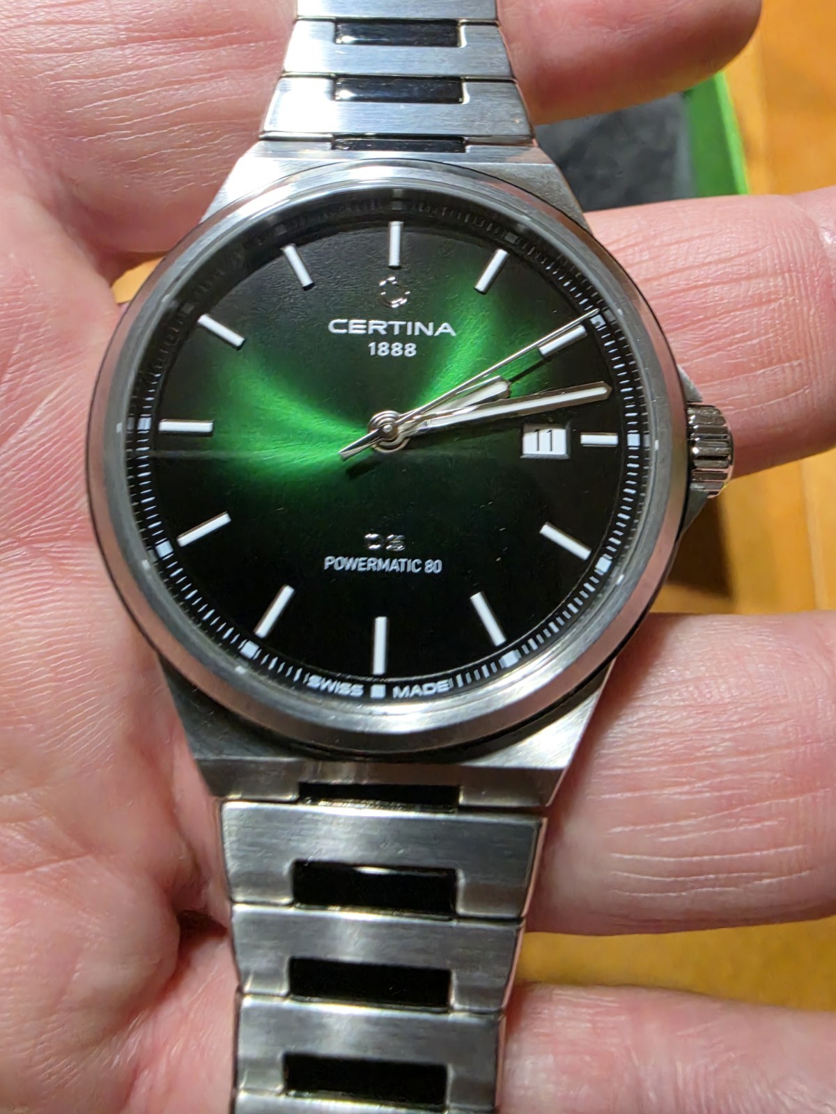 Certina DS-7 Powermatic 80 Green Dial PVD Steel Men’s Watch C0434072209100