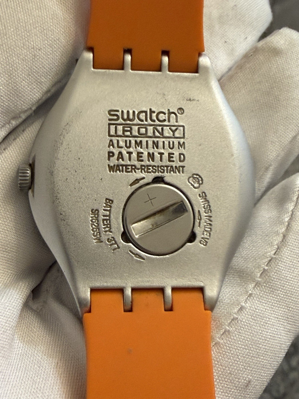 Swatch Irony Big “Jungle Joy” YGS4029 Aluminum Swiss Watch Orange Strap Ladies
