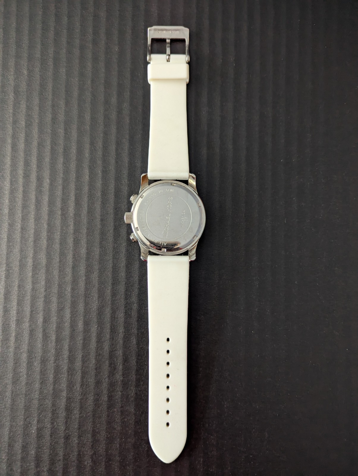 Michael Kors Unisex MK8108 Chronograph Watch-Matte White Silicone Linked Band