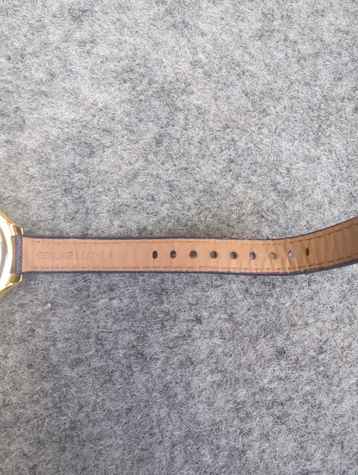 Michael Kors MK2285 Analog Quartz WR 5ATM Watch Gold Dial Case Blue Leather