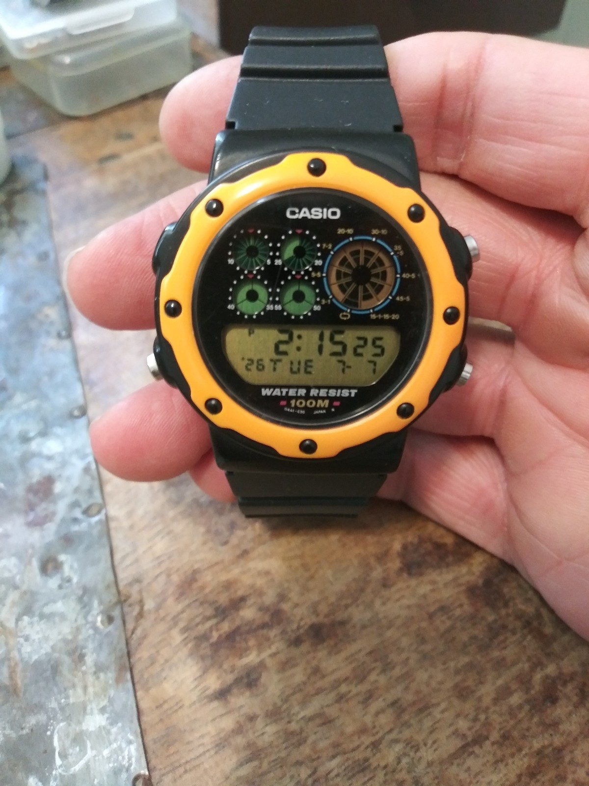 Vintage 1990’s Casio PGW-92 978 Module Pentagraph Alarm Chronograph 100M Watch