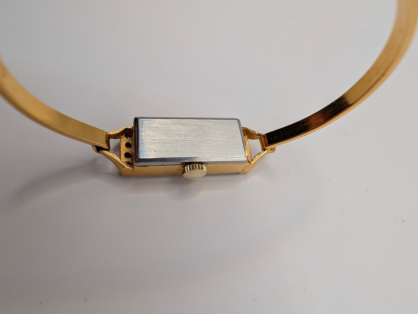 Vtg Pedre Mechanical Windup Ladies Watch 17 Jewels Narrow Face Bangle Style