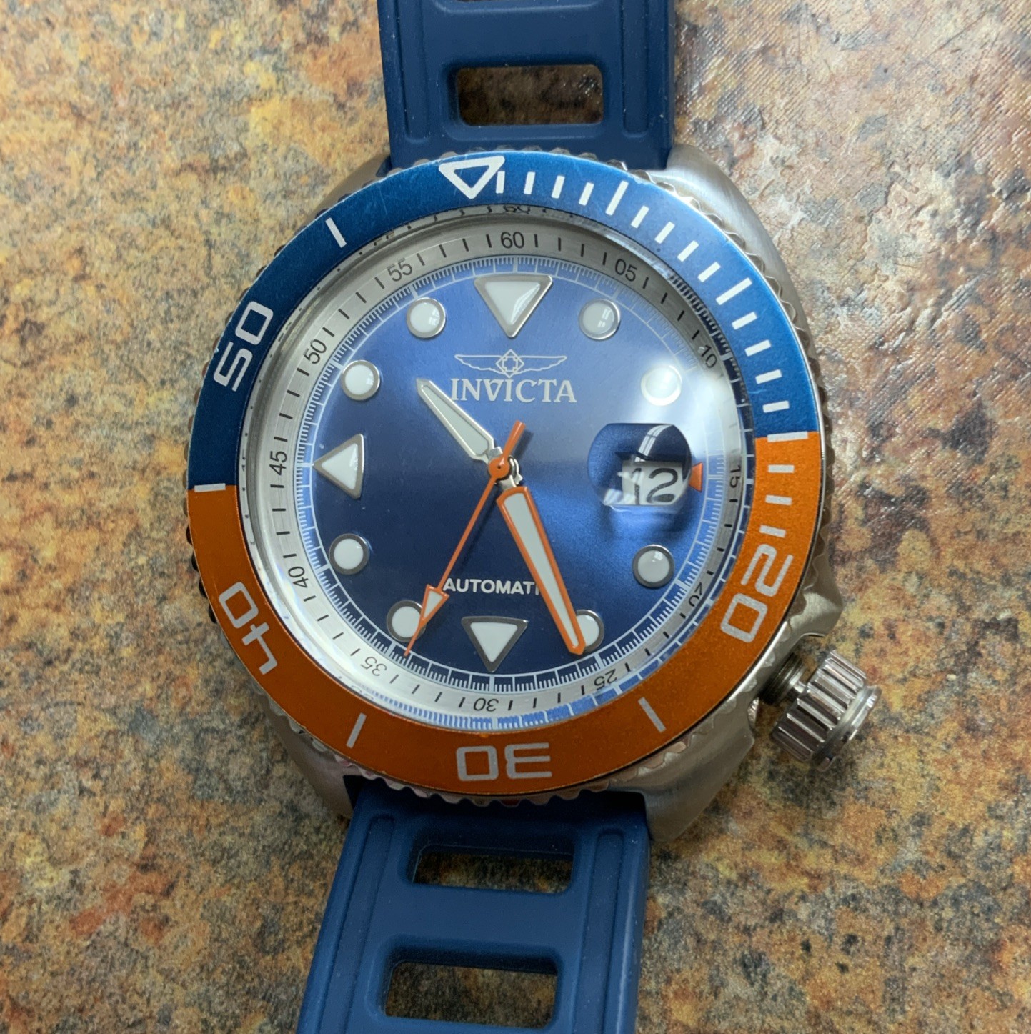 Invicta Grand Diver Automatic Men’s Watch – 47mm Blue Orange Pepsi Bezel 30424