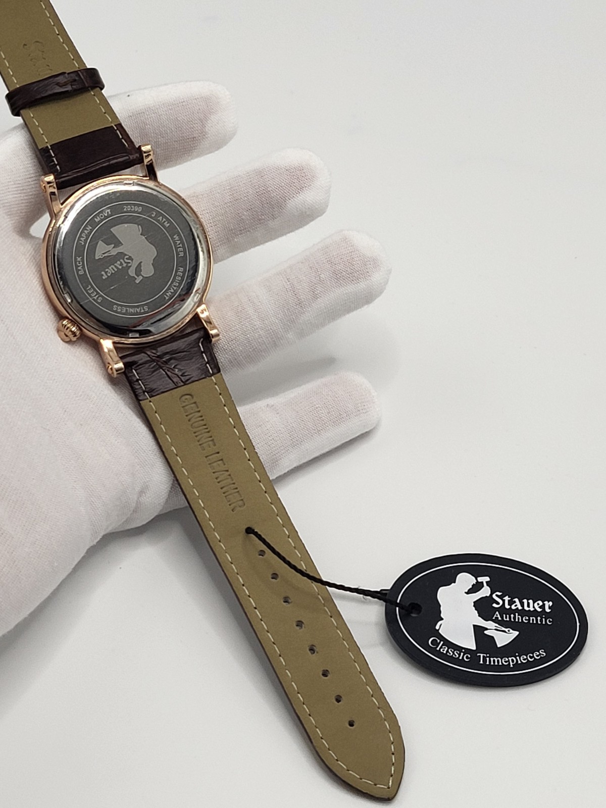 41mm [BRAND NEW] Stauer Gold Tone Moonphase Analog Watch 20390 Mens Day Date