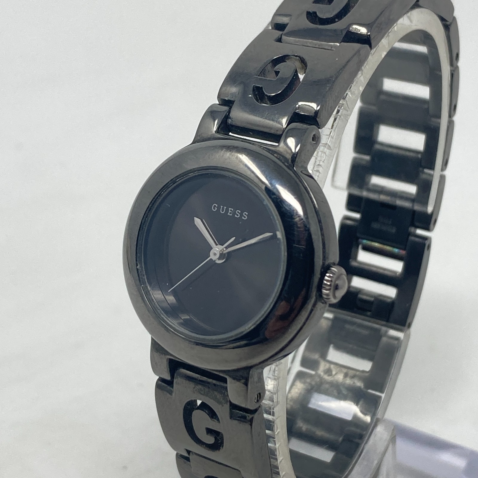 Guess Watch Women 24mm Black Logo Band Round Minimal WR New Battery 6.5″