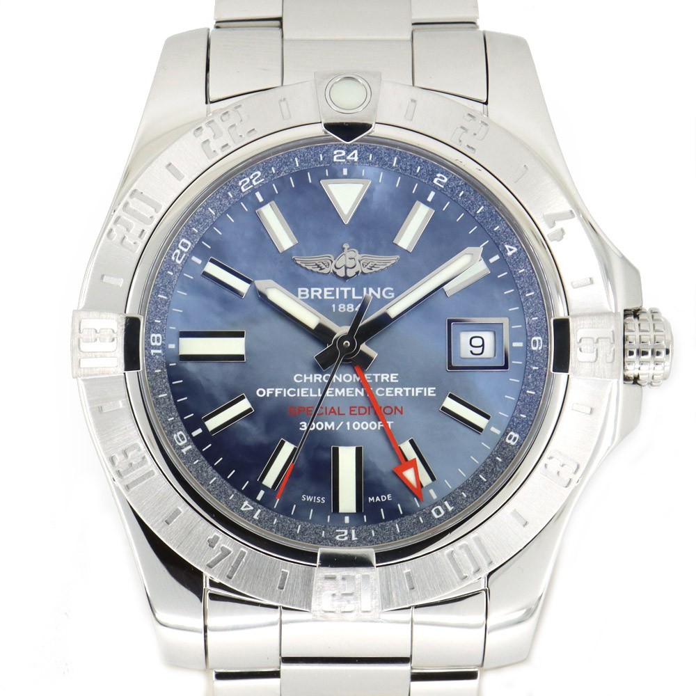 Breitling GMT A3239011 / C930 43.0mm Stainless Steel Blue Wristwatch #UW1649