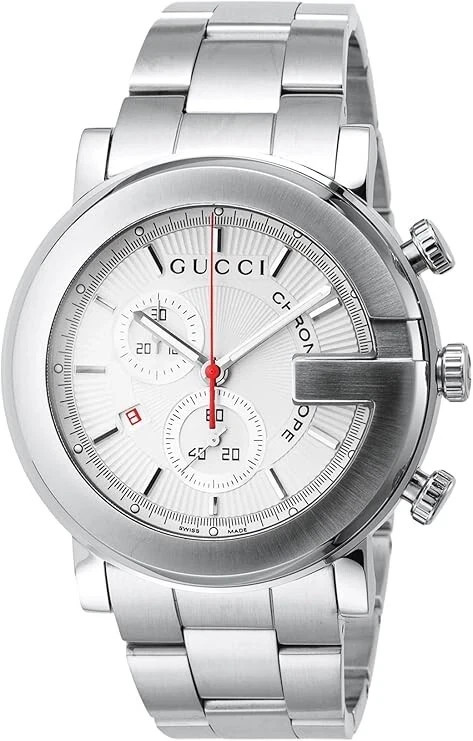 GUCCI 101m Chrono YA101339 Silver Stainless Steel Men’s Watch