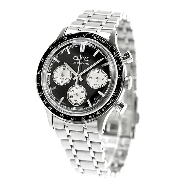【SEIKO】SBTR055 Chronograph Men’s Watch Black Quartz Japan Gift DDP
