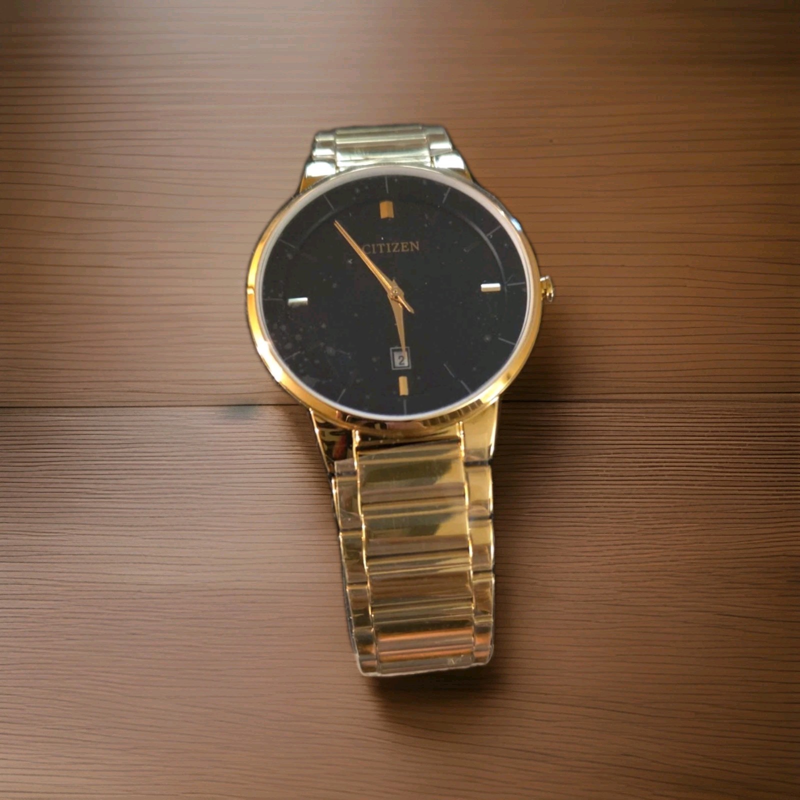 Citizen Quartz Black Dial Yellow Gold-tone Men’s Watch BI5012-53E