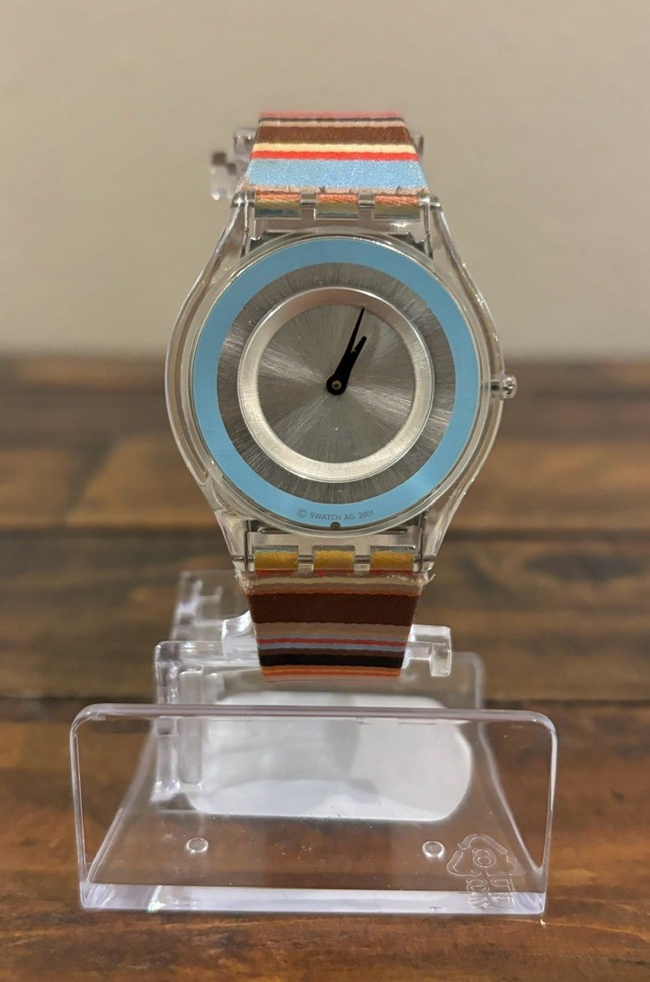 Swatch Mille Linie SFK140 2001 Skin 34mm X 3.9mm Textile Over Leather #4.29