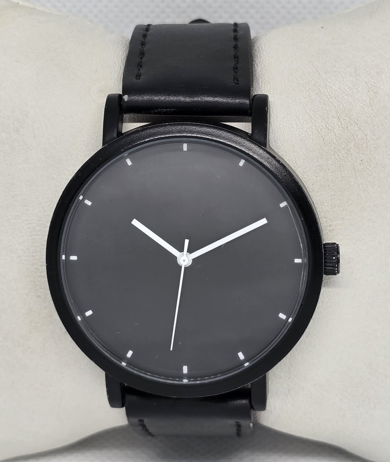 Unisex Aldo Trendy Black Tone Dial Case Leather Strap Watch 09