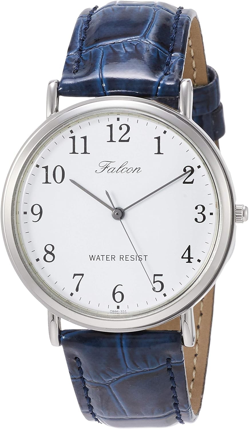 New Q&q Q996-324 Mens Watch Analog Water Resistant Leather White Navy Japan