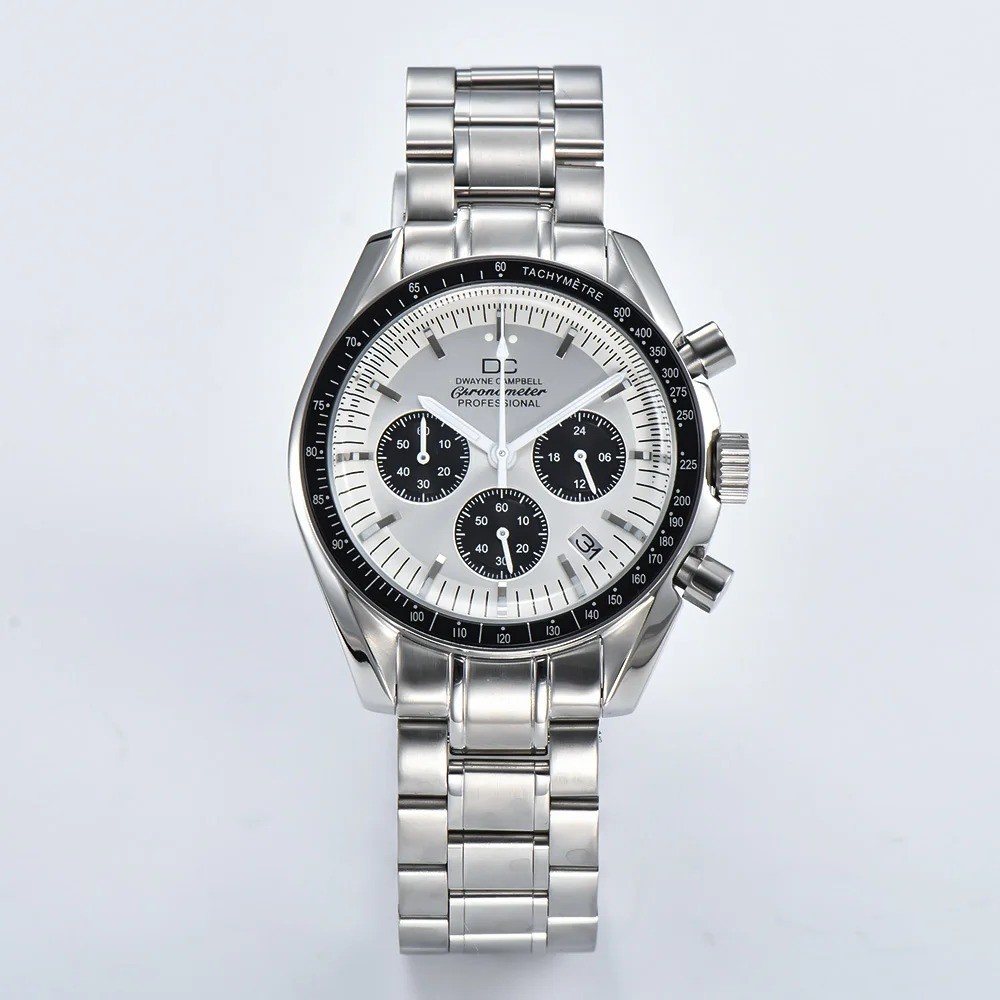 Japanese Quartz Watch Vk63 Men’s Business Panda Dial VK63 Movement Birthday Gift
