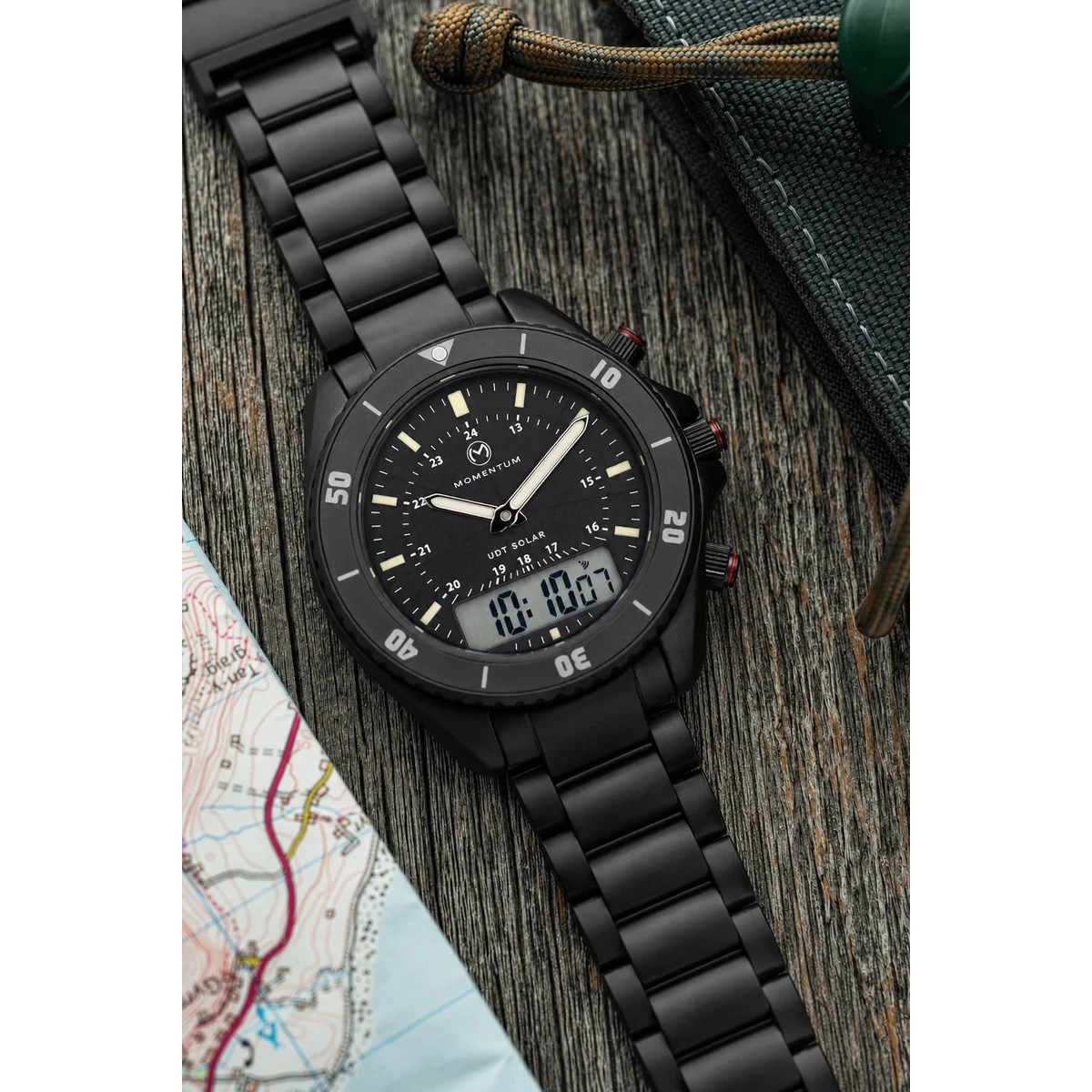 Momentum First Production UDT Eclipse Solar Ana-Digi Watch Black-Ion – Bracelet