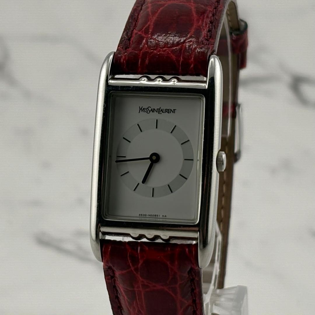 Yves Saint Laurent Tank 4625-H01059 Quartz Gold Tone Vintage Watch Working Japan
