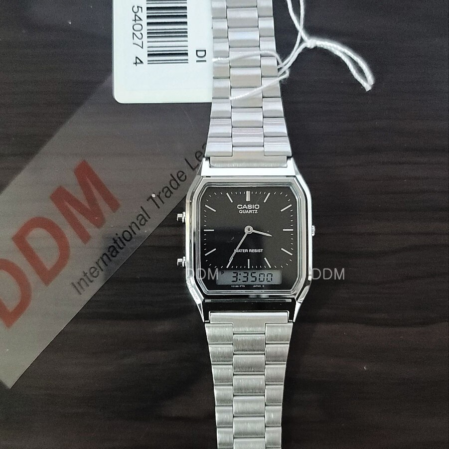 CASIO Watch ORIGINAL AQ-230A-1D Retro Vintage Series Digital SILVER