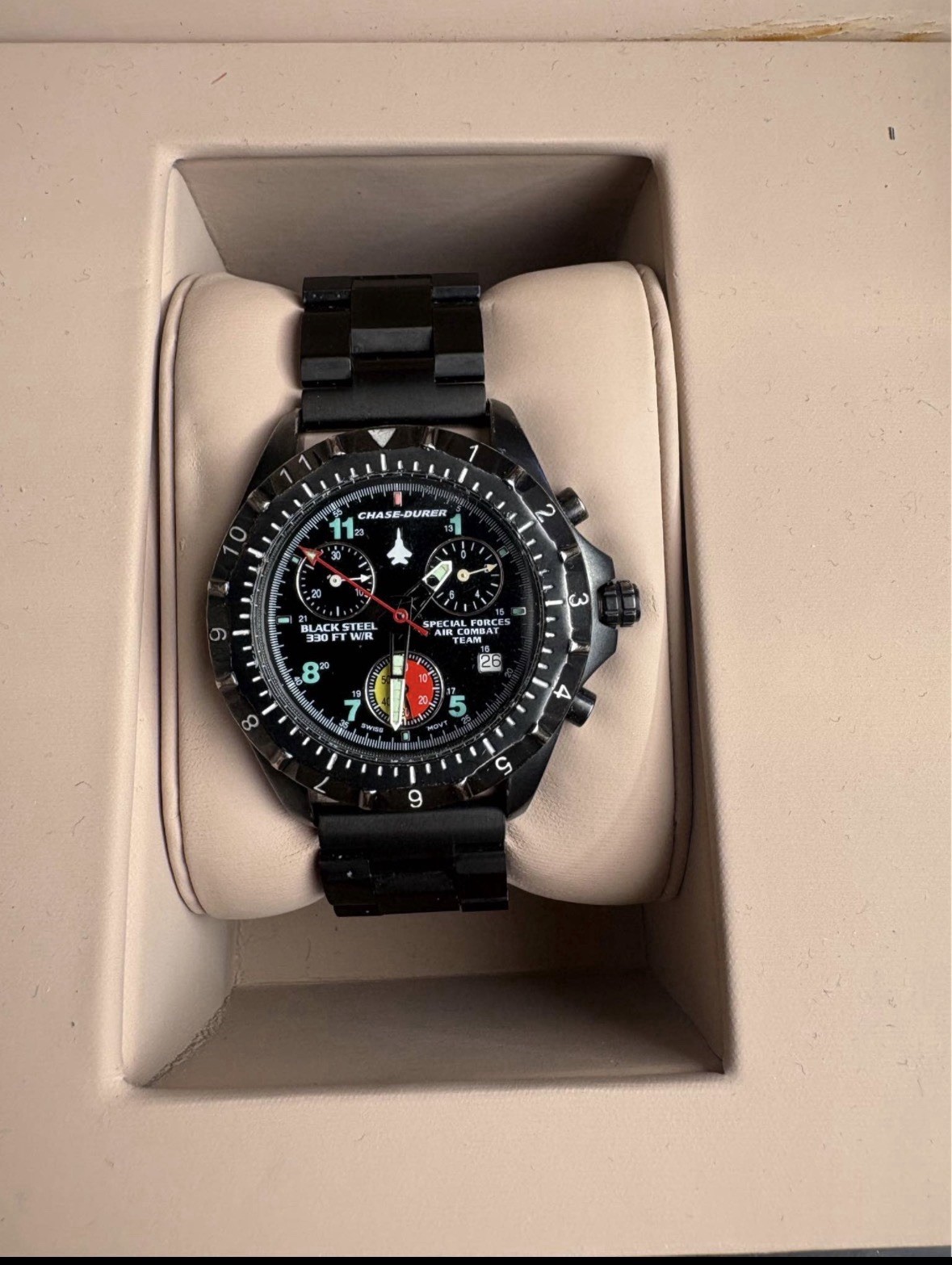 CHASE-DURER Special Forces Air Combat Team Chronograph Quartz 100m w/Box