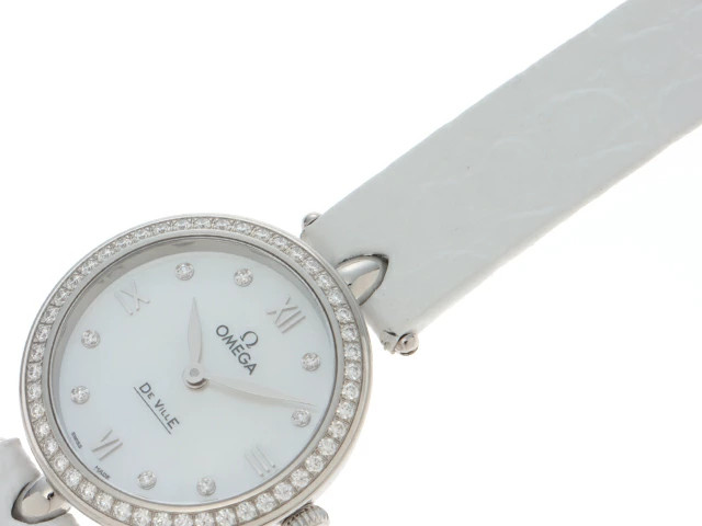 Omega De Ville Prestige Duedrop 424.18.27.60.55.001 ２7.4mm White Dial #DW1791