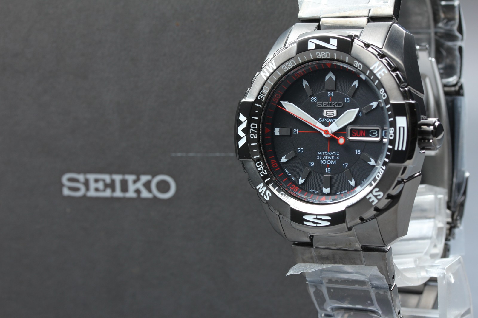 [Unused / Box] Seiko 5 Sport 7S36-04M0 SNZJ11J1 Black Automatic Watch From Japan