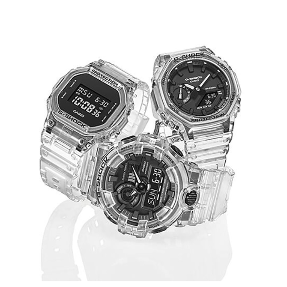Casio G-Shock CasiOak GA-2100SKE-7ADR Unisex Skeleton Clear Carbon Watch