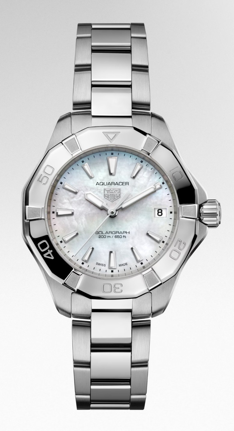 TAG Heuer Aquaracer Pro 200 Mother of Pearl SOLARGRAPH Lady Watch WBP1312.BA0005