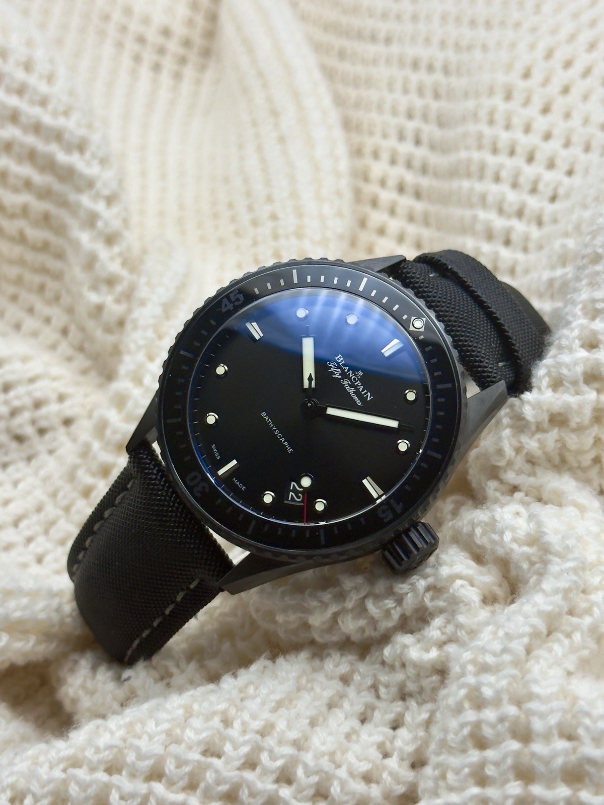 Blancpain Fifty Fathoms Bathyscaphe Ceramic 2024 43.6mm 5000-0130-B52A Full Set