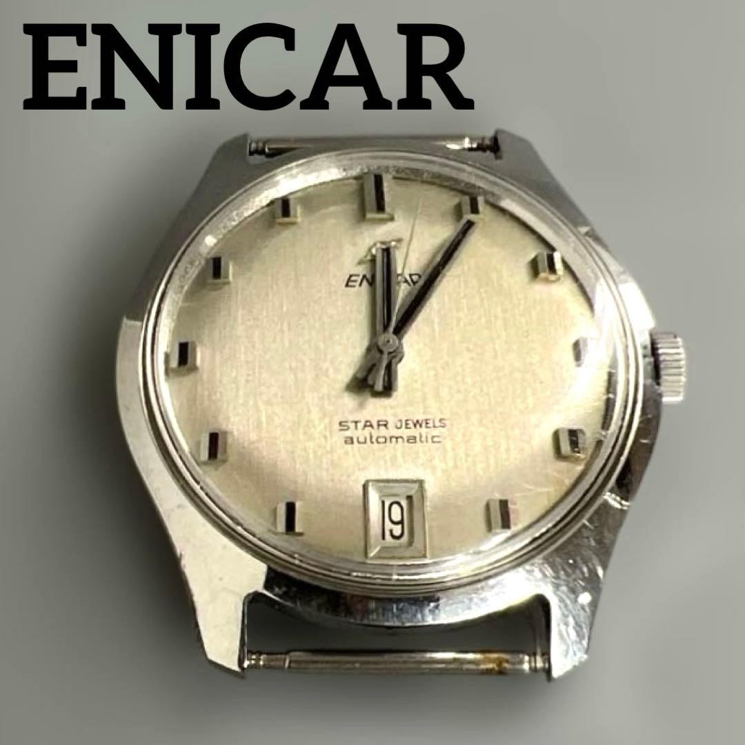 ENICAR Star Jewels Vintage Watch Silver 35mm/1.38in Working Men’s Used