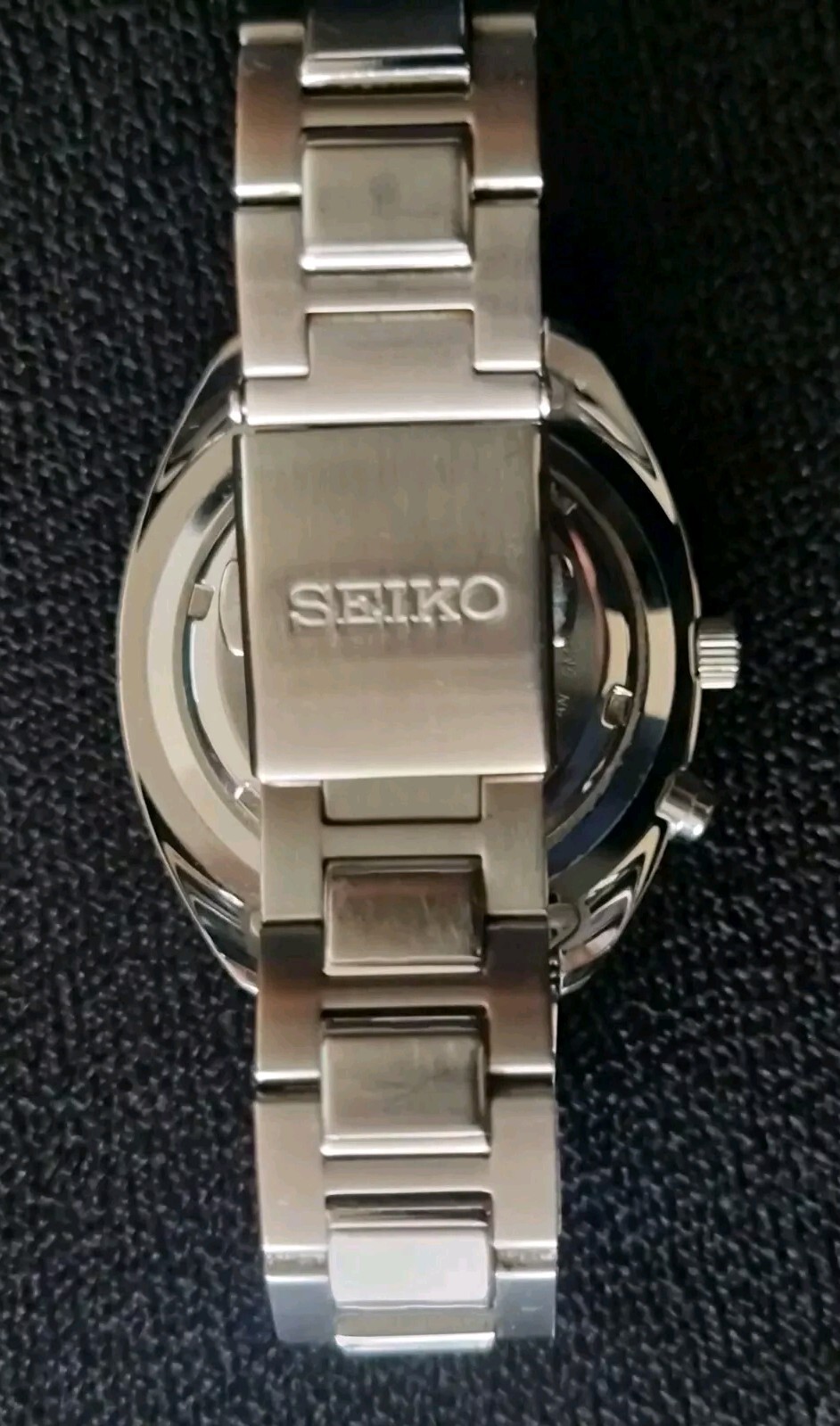 SEIKO 5M63 0AK0 KINETIC WATCH SILVER GREY AND CHROME DIAL STAINLESS STEEL STRAP