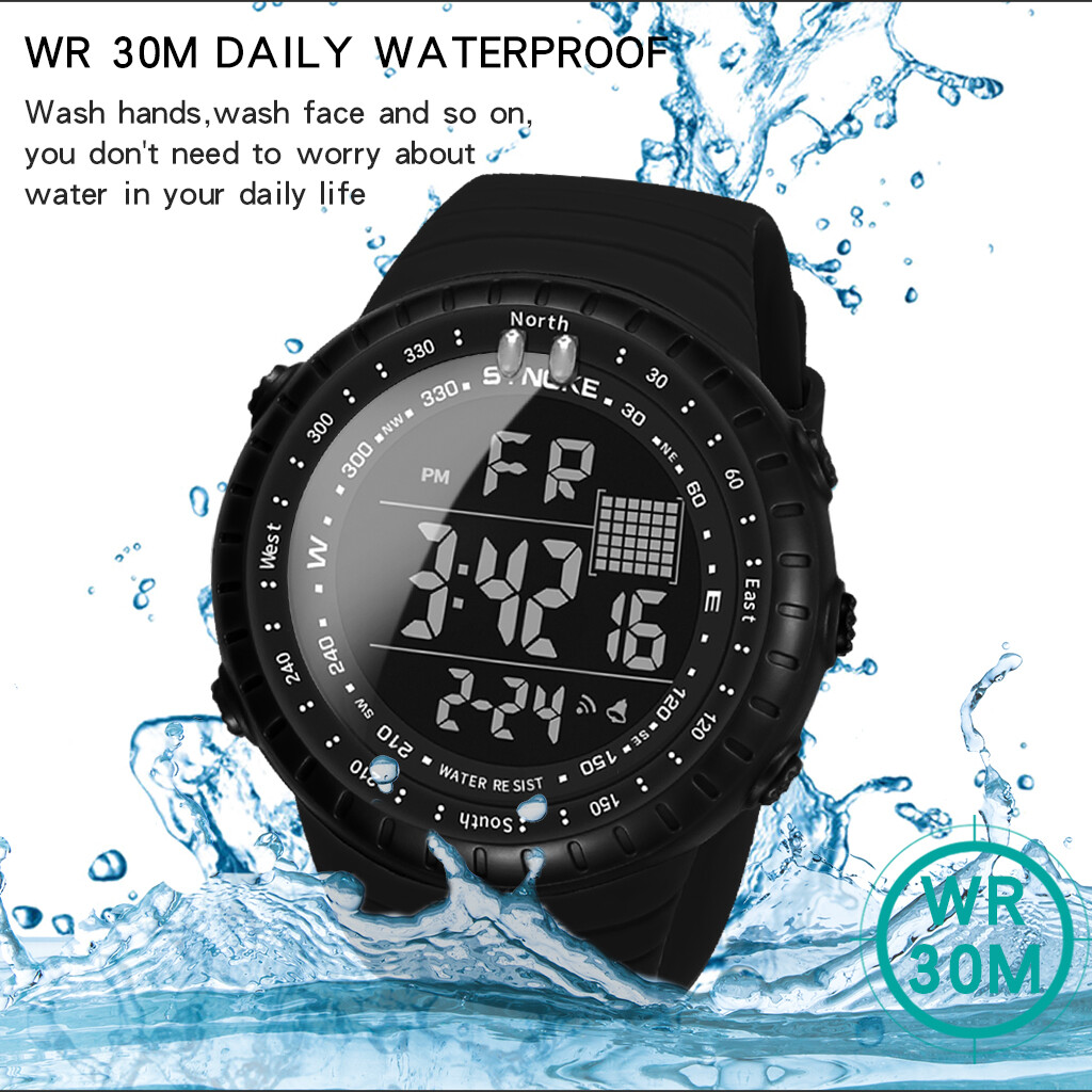 SYNOKE Mens Digital Wrist Watch Waterproof Watch LED Military Sports Outdoor