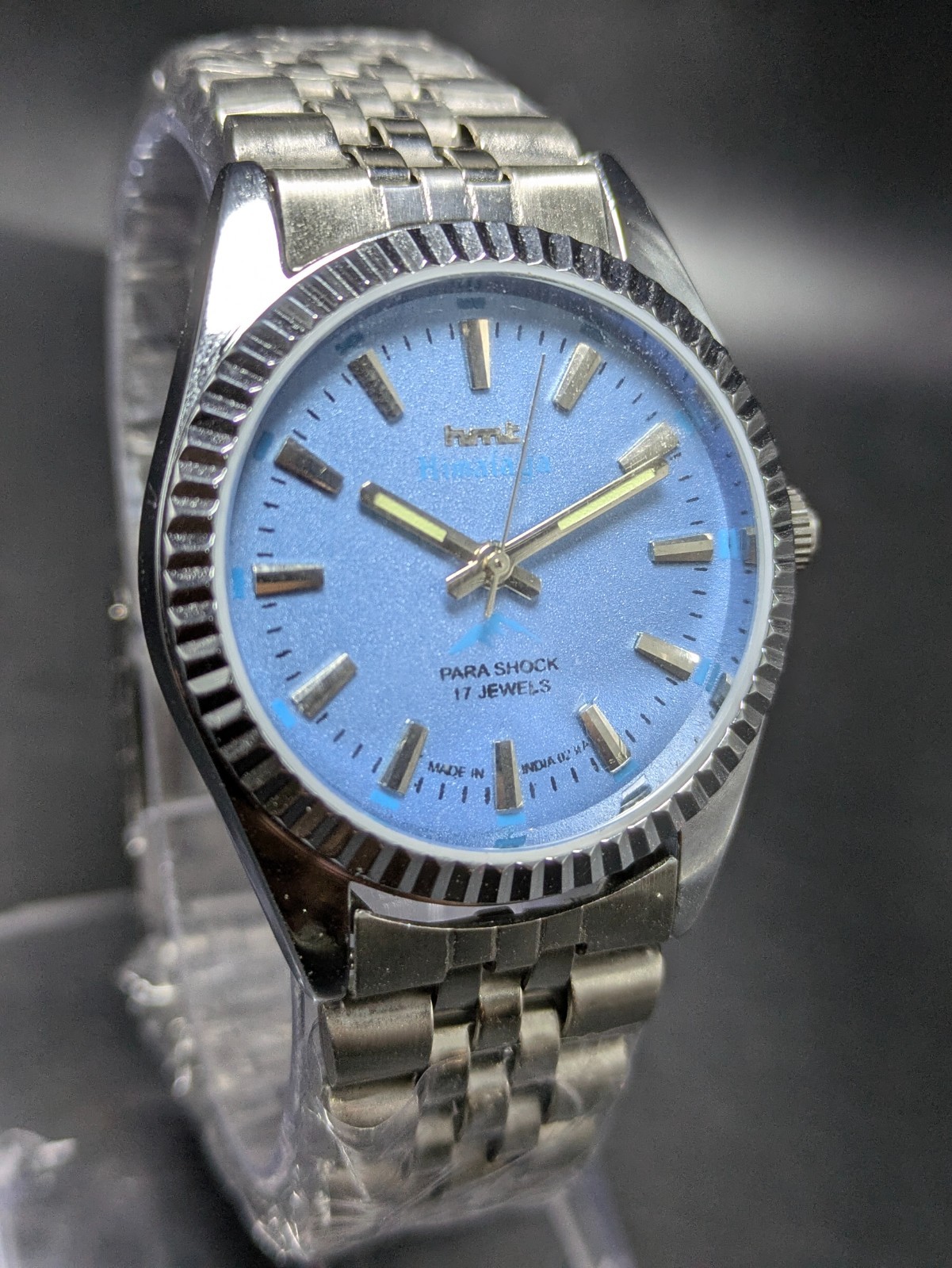 vintage HMT HIMALAYA manual winding 17 jewels blue dial men’s watch