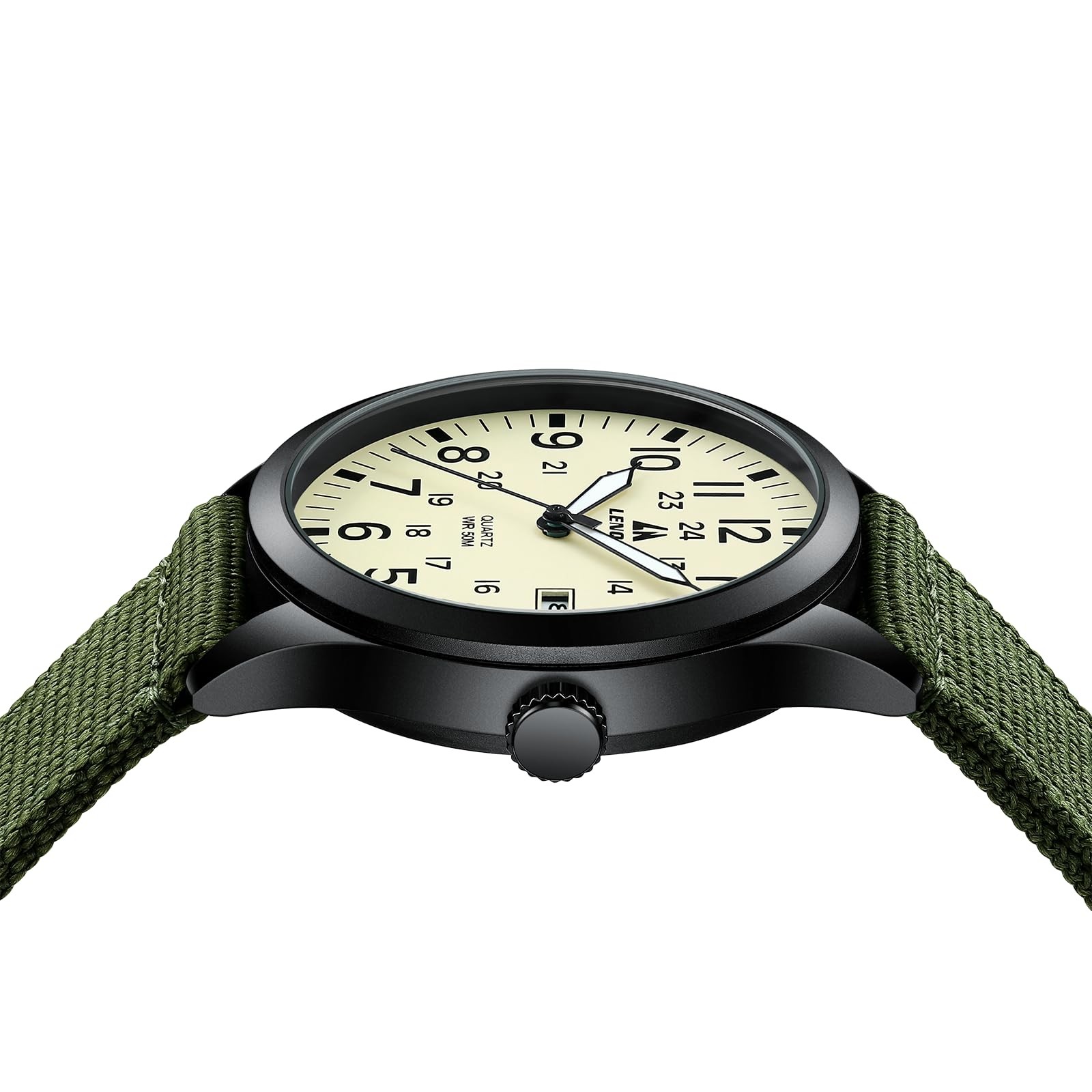 Mens Unisex Military Sport Watch Nylon Strap Luminous Analog Quartz Waterproof