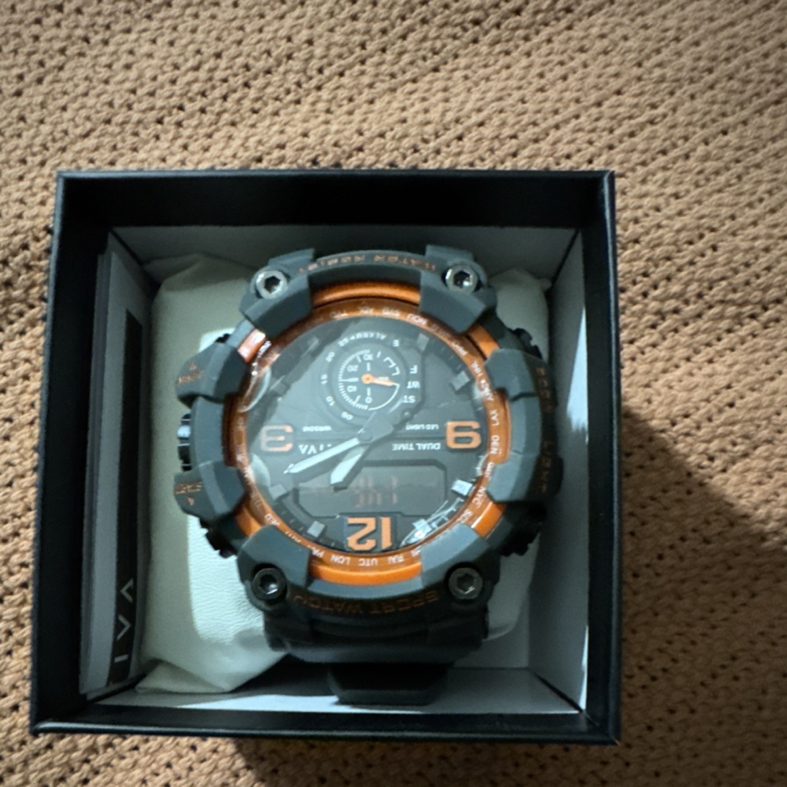 Activa Vextron X Invicta Digital Men’s Watch 52 MM Rubber Band Grey Orange
