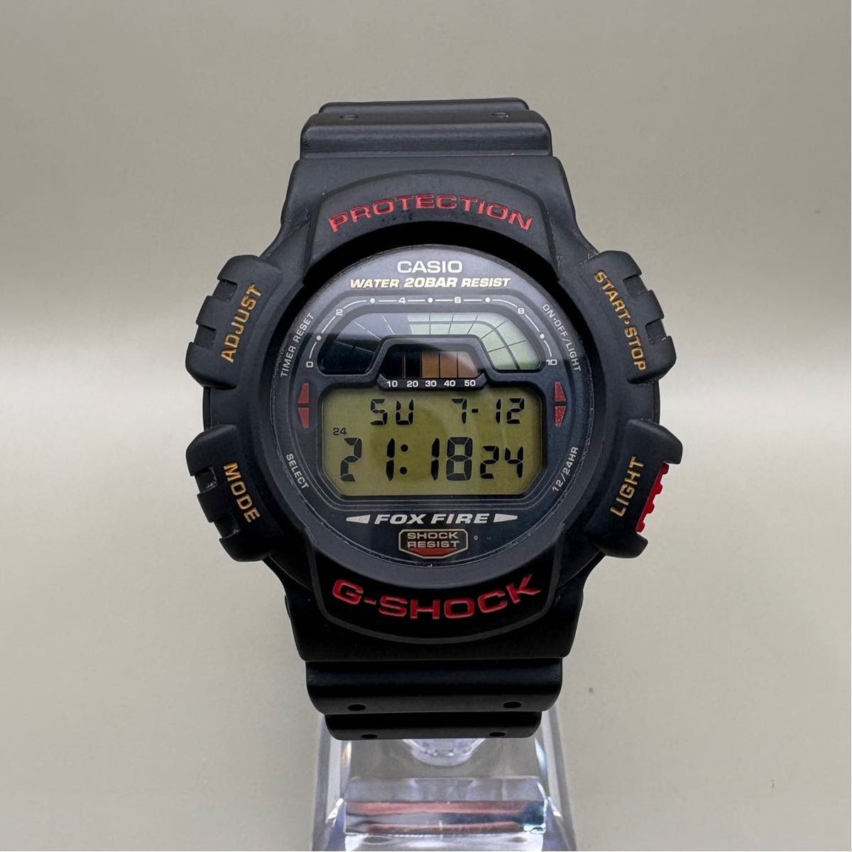 CASIO G-SHOCK DW-8700 Fox Fire Black Digital Watch Used