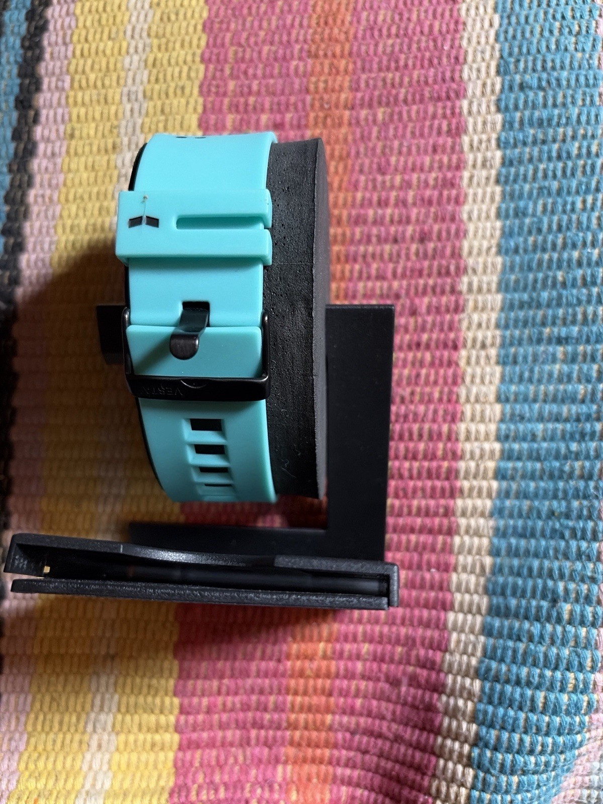 Vestal Digichord Digital Watch Turquoise Silicone Band Splash Resistant New