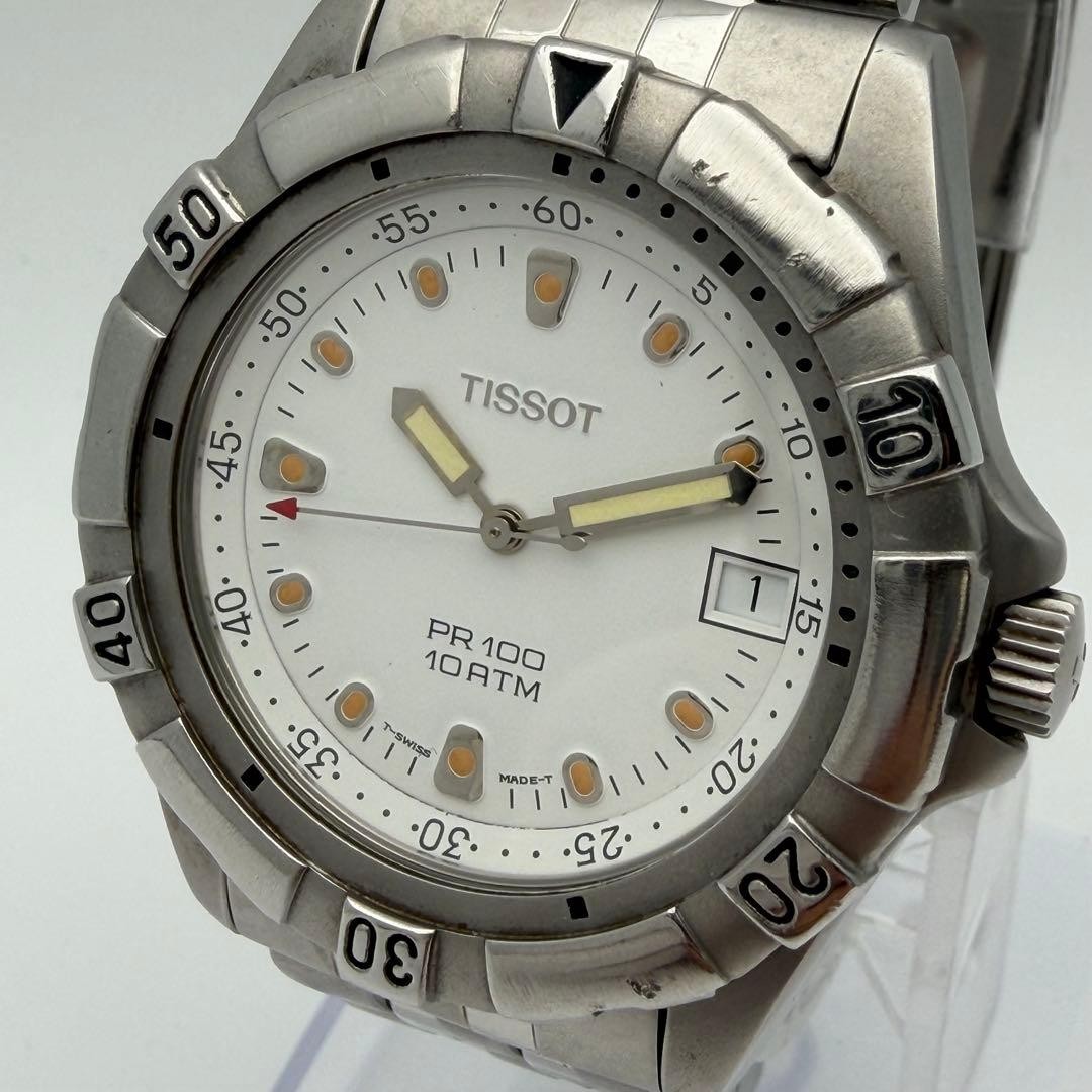 Tissot PR100 10ATM P363/463 Silver Quartz Men’s Watch Japan 073404