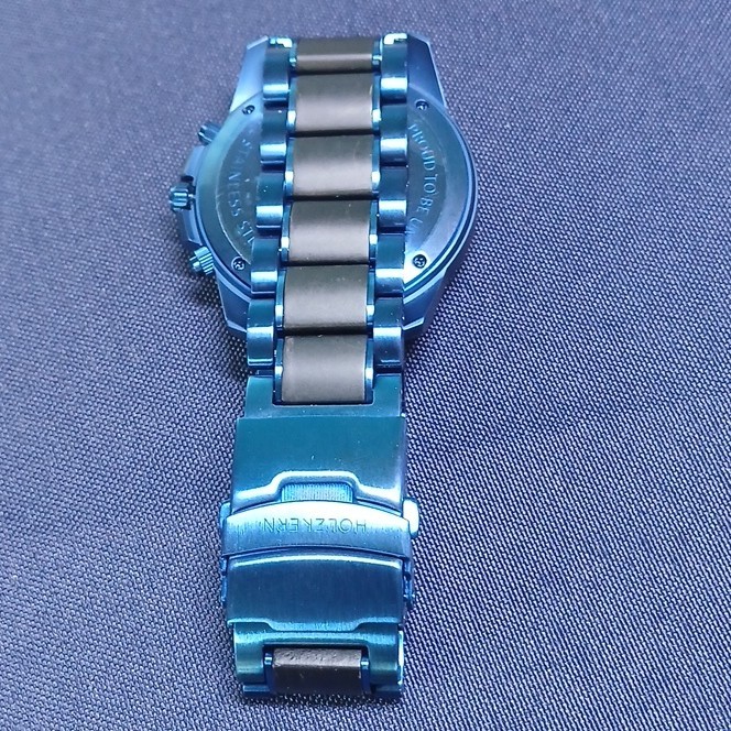 Holzkern Blue Chronograph Quartz Wood/Metal Bracelet Watch 40-43.9mm Box