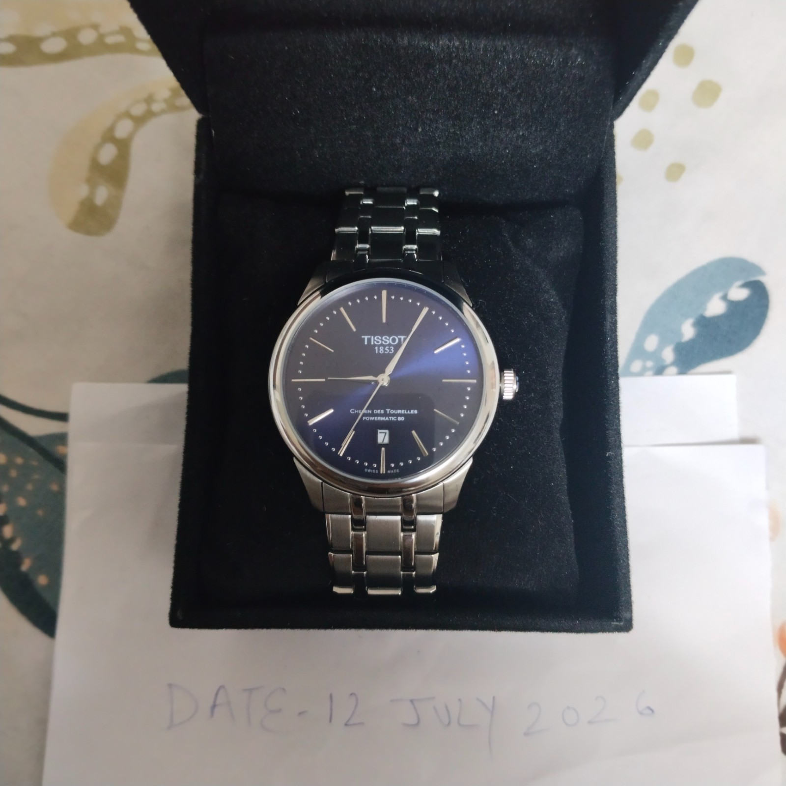 Tissot Chemin Des Tourelles PRX 80 Blue Dial Silver Bracelet Mens Gift Watch
