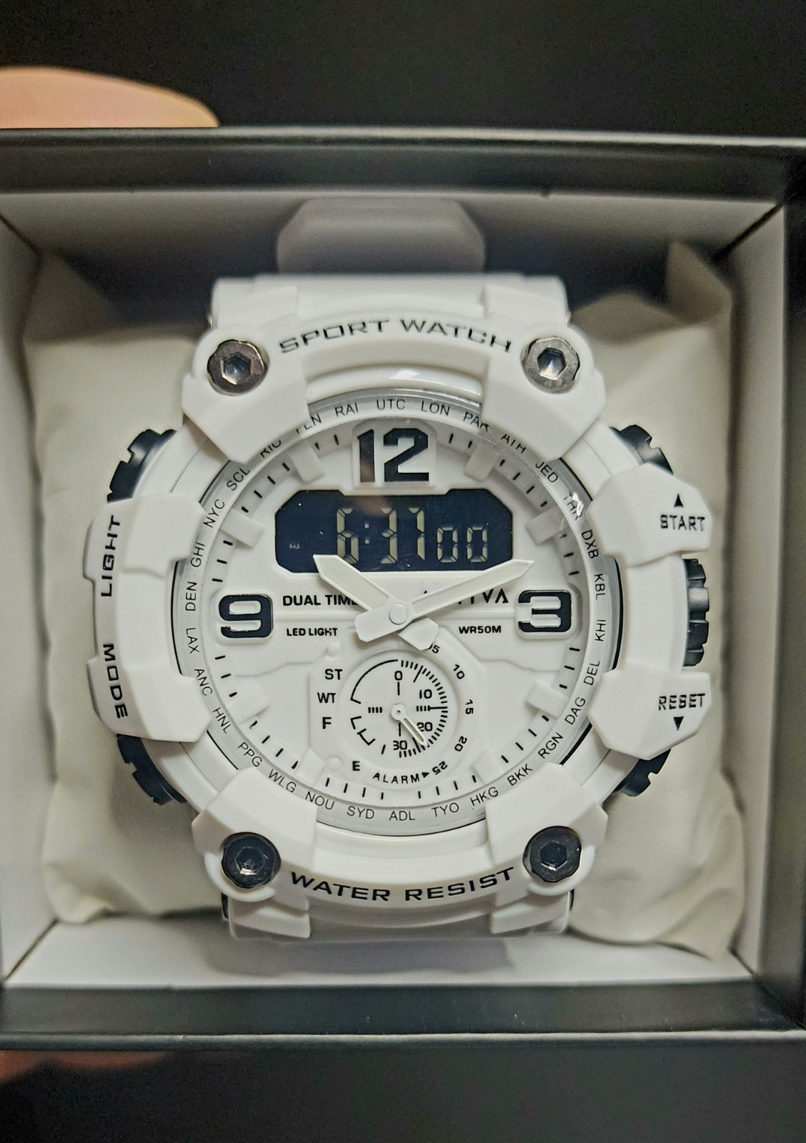 Activa x Invicta Vextron Men’s Sport Wristwatch 52mm Analog Digital White- New