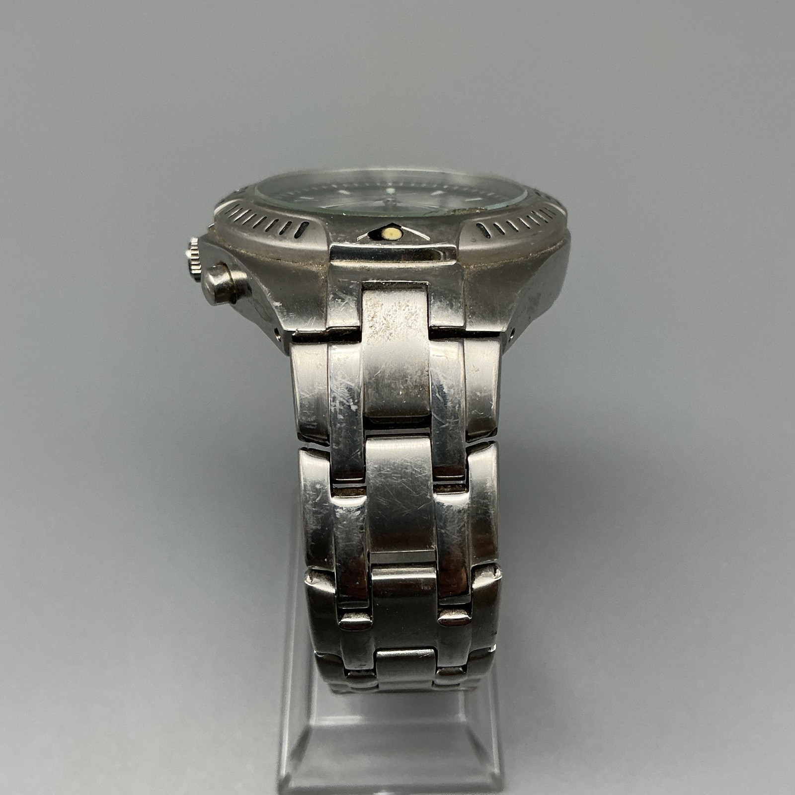 Fossil Kaleido AM-3538 Mens Watch 39mm Color Change Stainless New Battery 7.5″